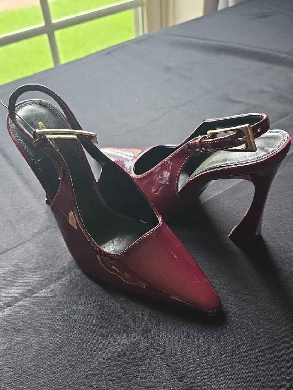 Wine Patent Pointed Slingback 4 inch Heels NWOT